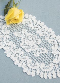 Heritage Lace Rose Doily 8 x 14 Ecru/Off White  