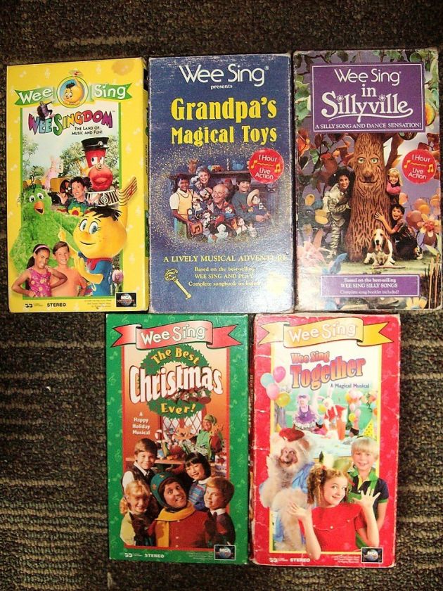 Lot of 5 WEE SING VIDEOS Together, Singdom, Christmas, Grandpas 