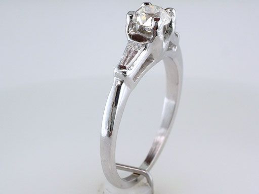  Antique .60ct VS1 Diamond Platinum Art Deco Engagement Wedding Ring