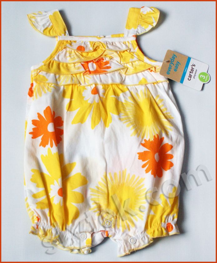 NWT Girls Sunsuit Romper Set Hat Carters NEW 3m 6m 9m 12m 18mSummer 