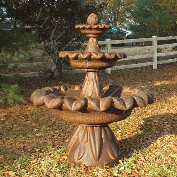 Large 3 Tier Outdoor Water Fountain Solid Cast Stone Choose Color 