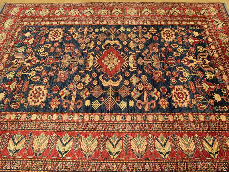   Beautiful Handmade Vegetable Dye Hand Spun Gazni Wool Fine Kazak Rug