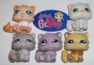 LPS PERSIAN KITTY CAT LOT~#15 263 1027 1673 1320 PURPLE~Littlest Pet 