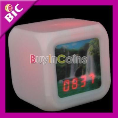 LED 7 Color Glowing Digital Loud Wake UP Landscape Temperature Date 