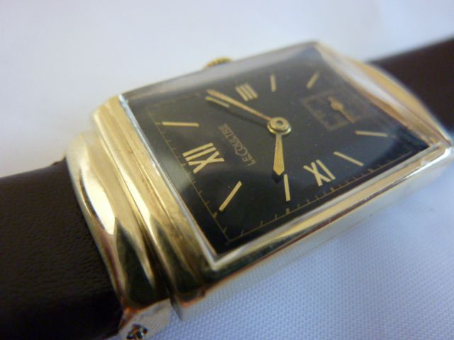 LECOULTRE 14K GOLD HOODED LUGS WITH VACHERON MOVEMENT VINTAGE 1950s 