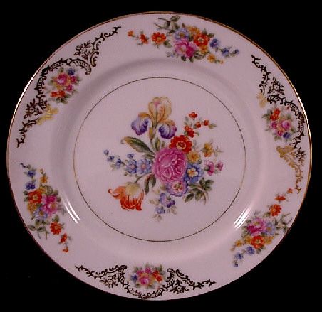 Aichi Occupied Japan Dresden Flowers Bread Plate EUC  