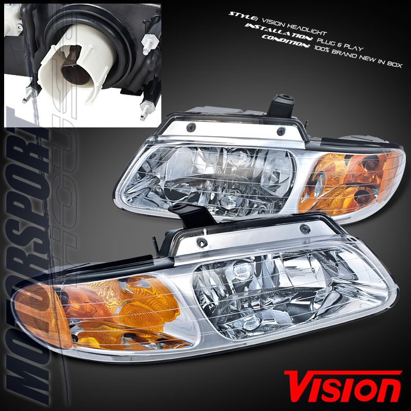 vision chrome housing headlights it fits on 2000 chrysler town