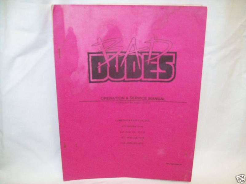 Bad Dudes Arcade Game Manual Original  