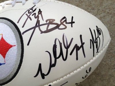   STEELERS TEAM AUTOGRAPHED STITCHED LOGO FOOTBALL SUPER RARE  