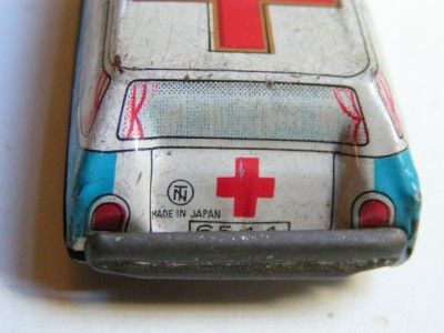 Vintage Litho Tin Ambulance, Ambulancia Japan 1950s TN  