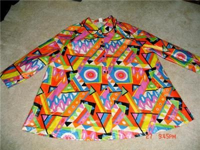 FAB Vtg Pucc* V*vara PINWHEEL print EDUARDO SiGnEd NEON PsYcHeDeLic 