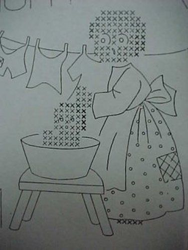 Vintage Black Americana Mammy & Son Transfer Pattern  