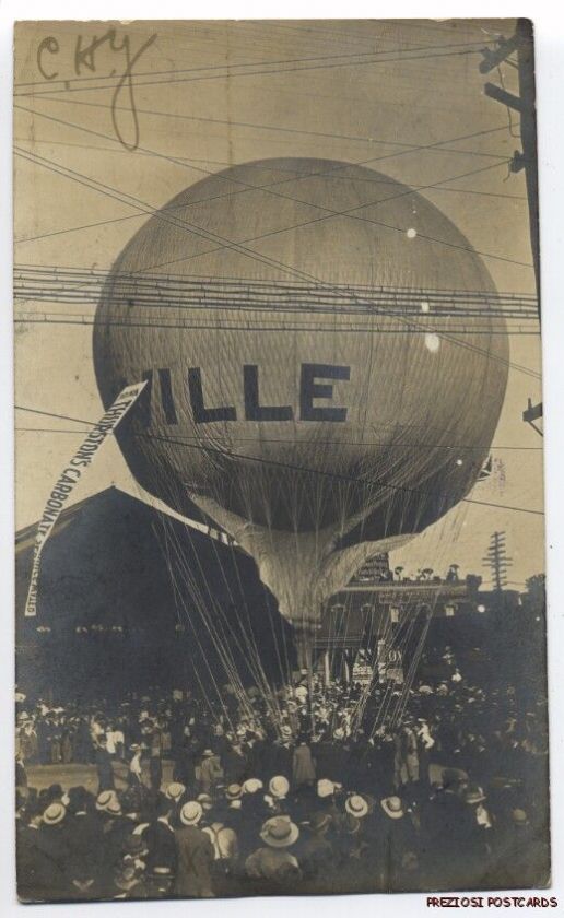 Ellsworth RPPC   HOT AIR BALLOON at MEADVILLE PA 1909  