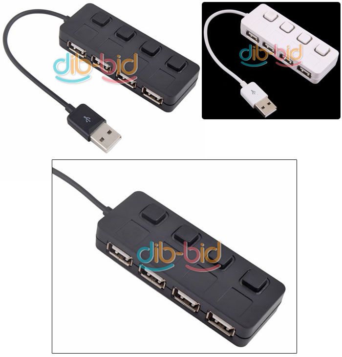 Port ON/OFF Switch USB 2.0 HUB Hi Speed Laptop PC #25  