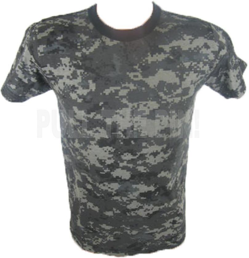 MENS SUBDUED URBAN DIGITAL CAMO MILITARY T SHIRT SM 3XL  