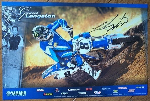 GRANT LANGSTON*SIGNED*AUTOGRAPHED*POSTER*YAMAHA*MOTOCROSS*# 8  