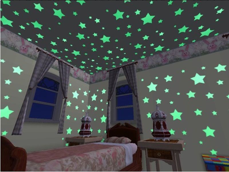 Glow in Dark Baby Room Baby Wall Stickers Decals Stars  