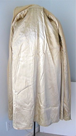 Vtg 50s 60s Mad Men Beige Wool Opera Swing Coat Big Turned Cuffs Wrap 