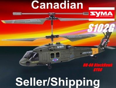 SYMA S102G UH 60 US Army Black Hawk 3Ch GYRO RTF RC Helicopter 