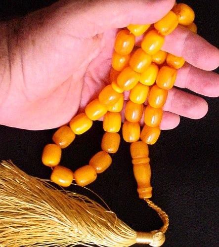 PRAYER WORRY BEADS KOMBOLOI AMBER BARREL FATURAN  