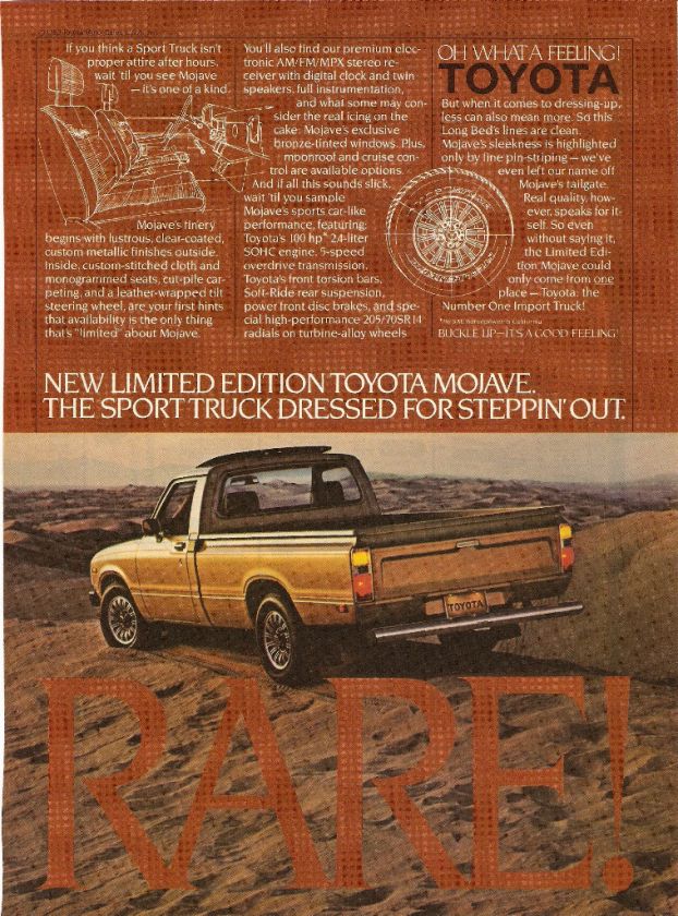 Toyota Mojave Limited Edition Truck Ad    Hot Rod Magazine, April 