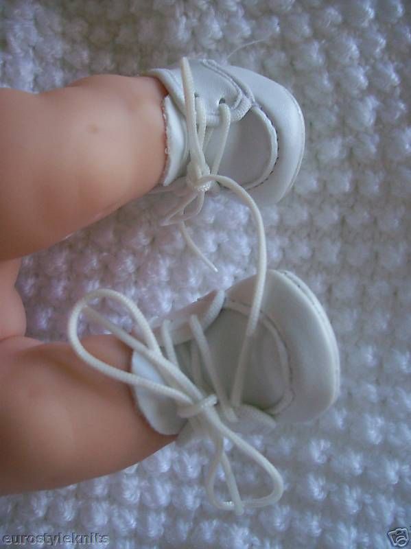 White doll shoes 2 + tube socks fit Tiny Tears 11  