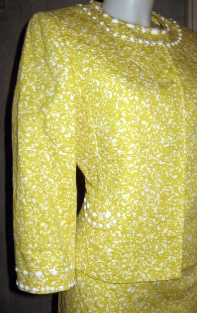 Tahari ASL ELIE Leticia Lux Med Yellow SKIRT SUIT sz 8 $320  