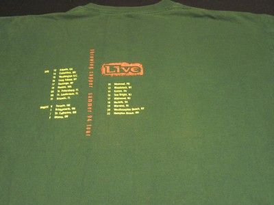 Shirt Vintage Band LIVE Throwing Copper 1994 Concert Tour XL Green 