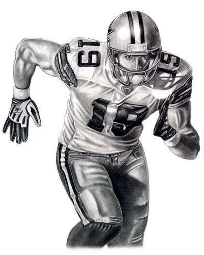 MILES AUSTIN LITHOGRAPH POSTER PRINT IN COWBOYS JERSEY  