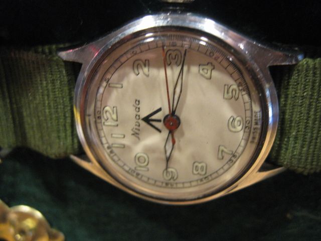 WWII MILITARY BROAD ARROW NIVADA BMP + GS/TP HELVETIA + LEMANIA CHRONO 