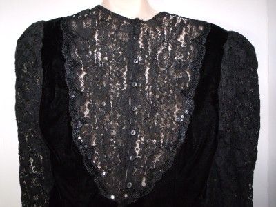 SCOTT MCCLINTOCK sz 6 Velvet & Lace Sexy Evening Dress  