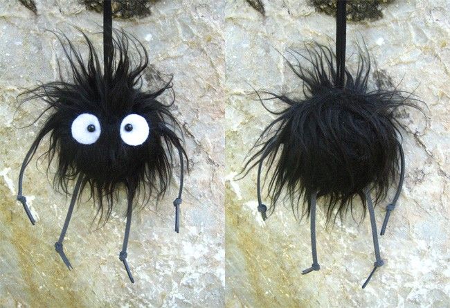 Spirited Away Totoro Soot Sprite doll keychain 3 Susuwatari KUROSUKE 