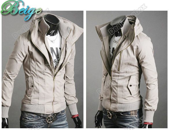 2011 Mens Slim Skiny Sexy Top Designed Double Collar Coat Jacket 4 