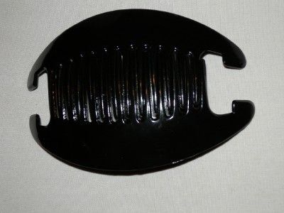 INTERLOCKING COMB HAIR HOLDER BANANA CLIP COMB #1 BLK  