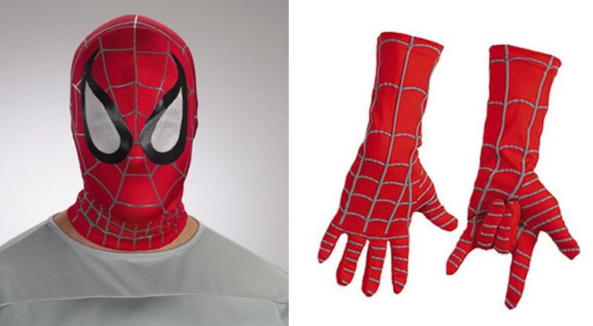 SPIDERMAN 2 MOVIE DELUXE CHILD OVERHEAD MASK & GLOVES STD LICENSED 