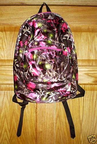 NEW GIRLS BEAUTIFUL BACKPACK•BOOKBAG •BROWN & PINK  