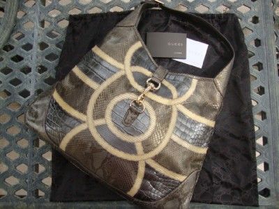 GUCCI Metallic Snake & Crocodile Jackie O Bouvier Hobo LIMITED  