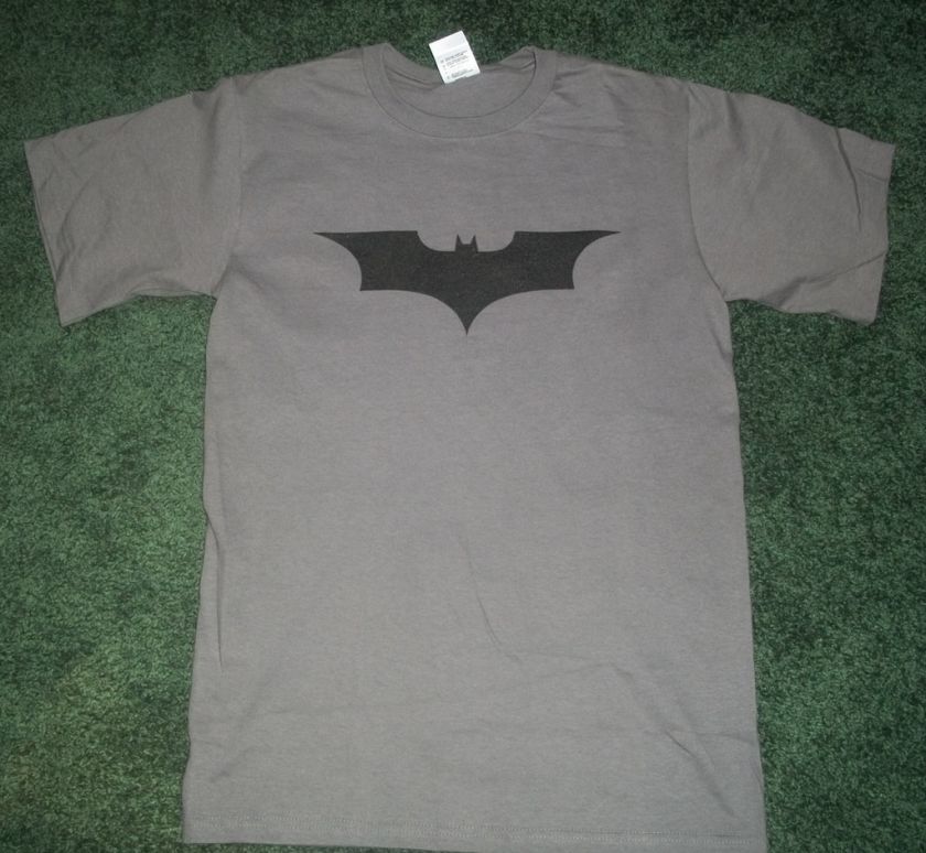 Black on Gray BATMAN tee t shirt the dark knight rises  