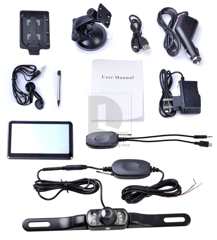 Bluetooth GPS Navigator +Wireless Rearview Camera +4GB TF Card with 