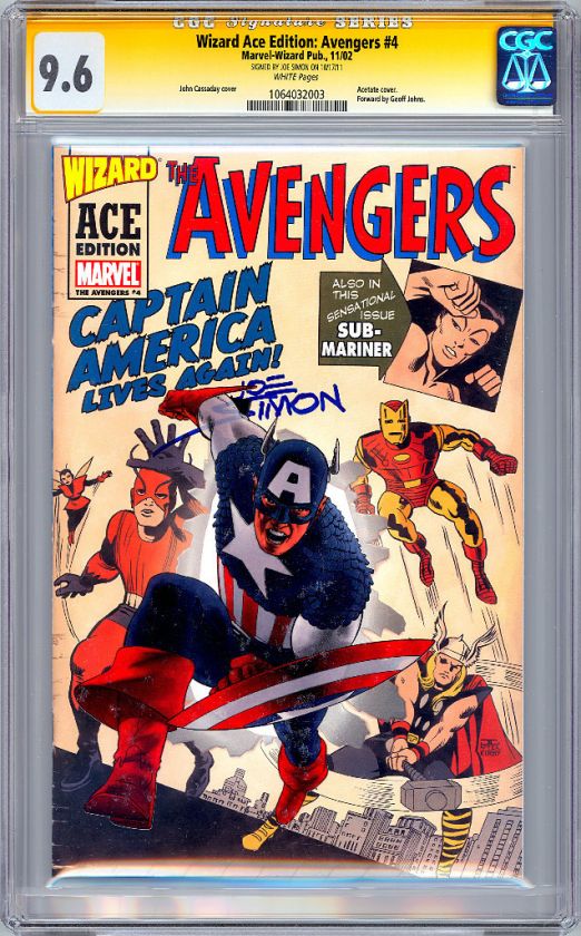 AVENGERS #4 CGC SS 9.6 SIGNED BY JOE SIMON CAPT AMERICA CREATOR 