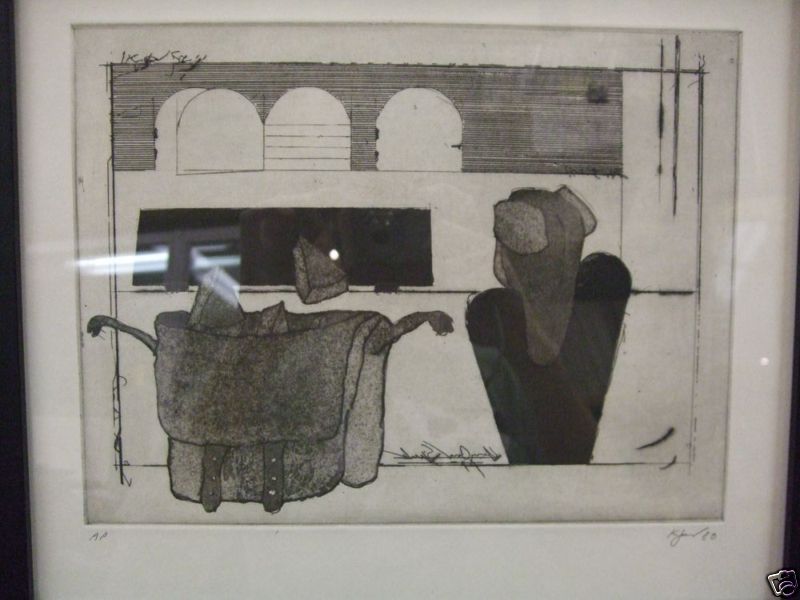 Black and White Print Signed Kaplan  See  Store  