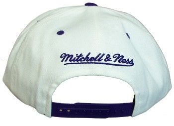   Hornets hat SNAPBACK Mitchell and Ness white with purple bill  