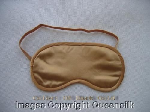 100% Silk Sleep Eye Mask Shade Blindfold Dark Gold Rare  