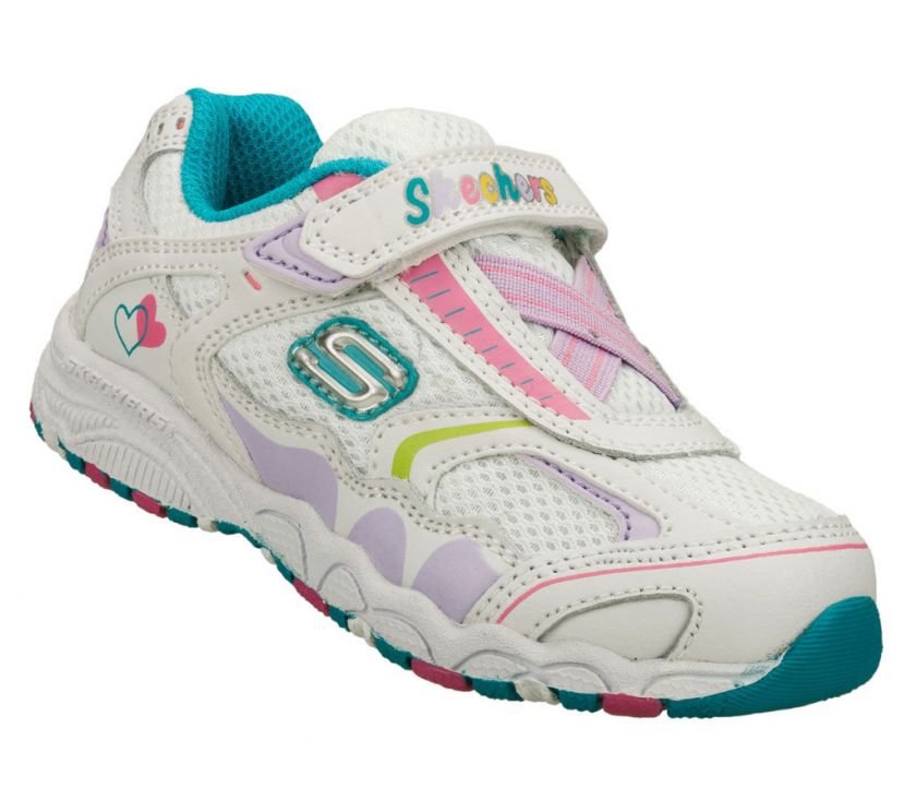 Skechers SCOOTS Girls Velcro Athletic Sneaker White  