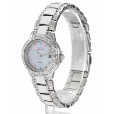 Citizen EW0950 58D Ladies Normandie White Eco Drive Swarovski Crystals 