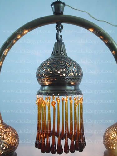 Antique Moroccan Style Glass Tears Pendant Chandelier  