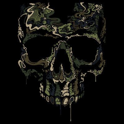   Skull Camouflage Liquid Blue Design Short or Long Sleeve TShirt  