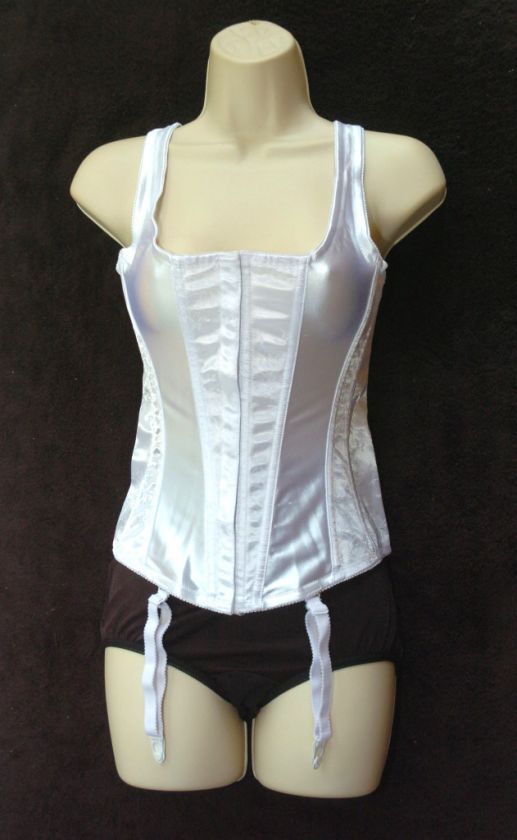 Crepe Suzette Fancy 4 Strap White Corset Size 32/XL  