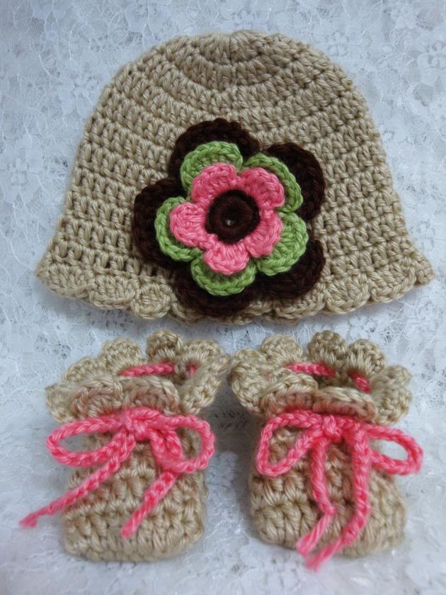 Crochet Beanie Hat and booties for Reborn Dolls/ newborn baby  