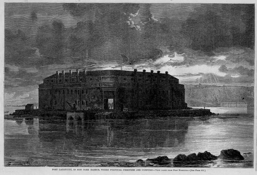 FORT LAFAYETTE NEW YORK HARBOR, POLITICAL PRISONERS  